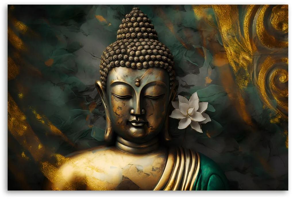 Obraz na plátně, Zen lotosový květ buddha - 120x80 cm