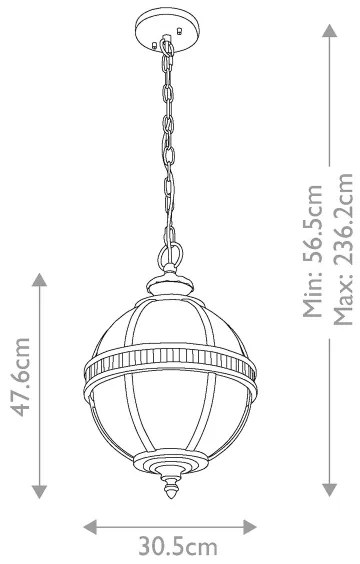 Kichler - Vonkajší luster na reťazi HALLERON 3xE14/60W/230V IP44