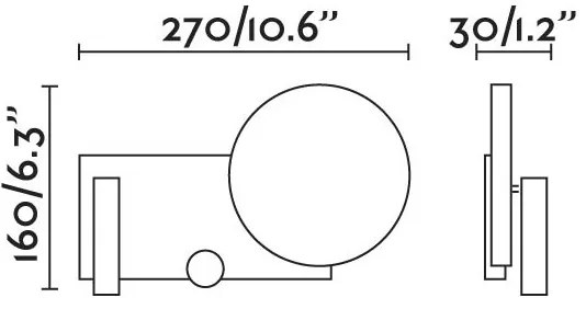 FARO 20065 - LED Stmievateľná nástenná lampička KLEE LED/10W/230V + LED/3W pravá