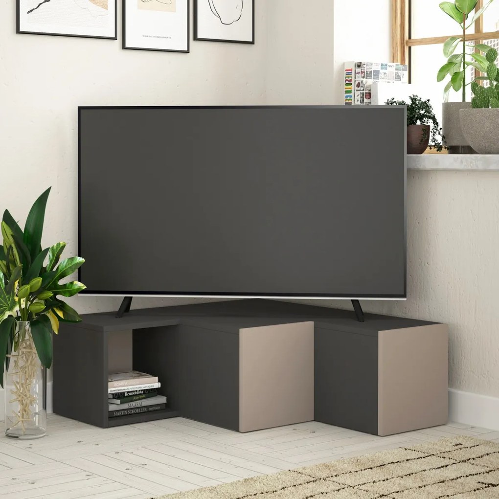 TV stolek COMPACT 90 cm antracitový/mocha