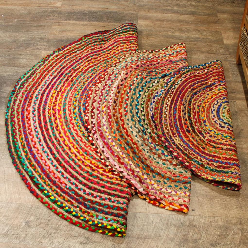 Okrúhly Koberec z juty a recyklovanej bavlny - 90/120/150cm veľkosť: 150 cm