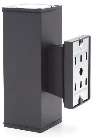 Aigostar - Vonkajšie nástenné svietidlo 2xGU10/230V čierna IP65 hranatý