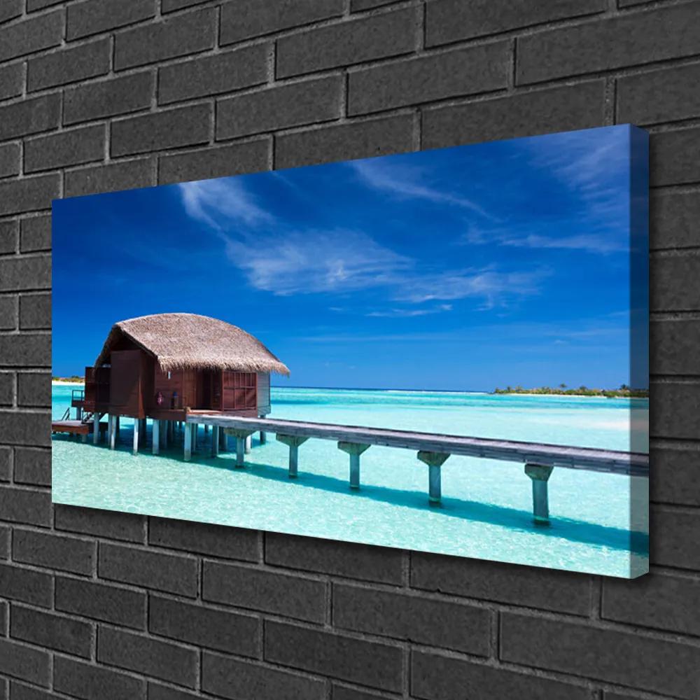 Obraz na plátne More pláž dom architektúra 140x70 cm