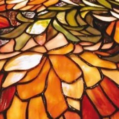 Tiffany luster PREMIUM vitráž ATMOSPHERE Ø50 s 3 retiazkami