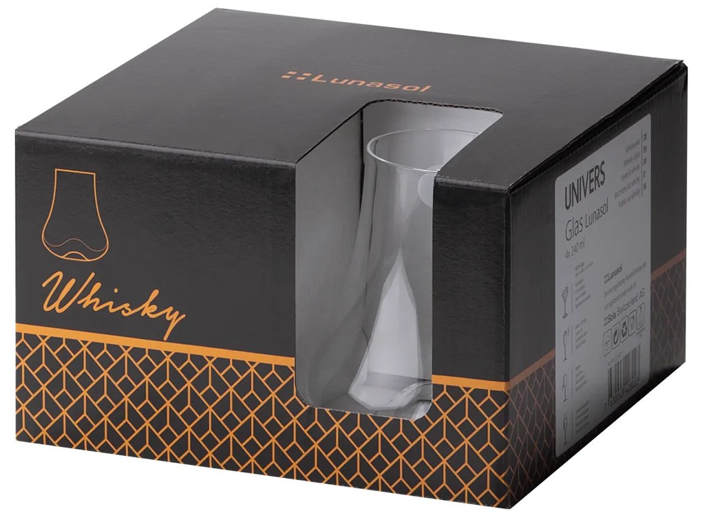 Pohár na whisky Wave 240 ml, set 4 ks - Univers Glas Lunasol - 321971