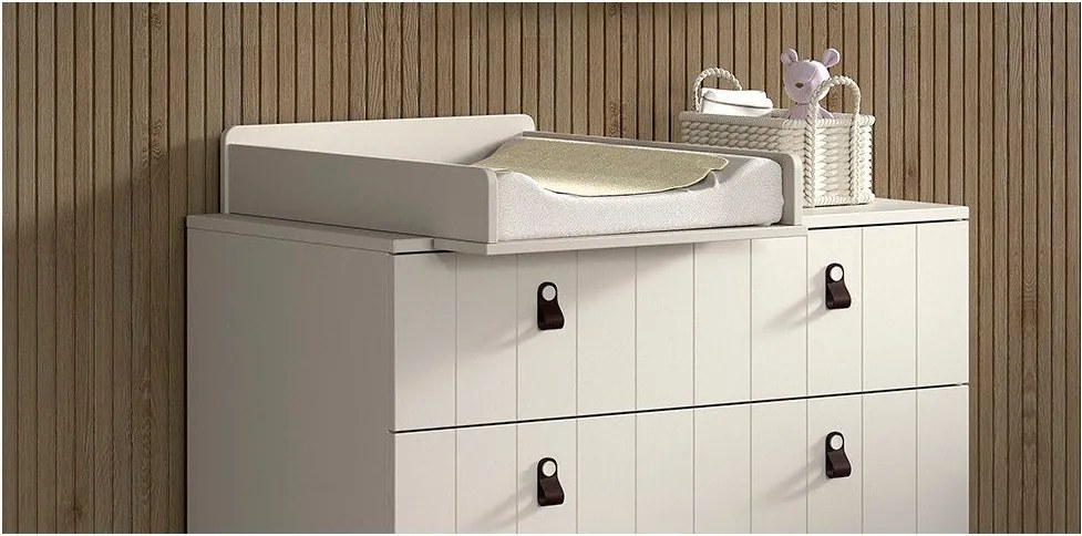 Béžová detská komoda s prebaľovacím pultom 98,5x94x57 cm Sezane – Vipack