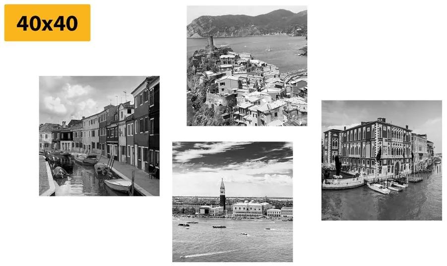 Set obrazov čiernobiele krajinky Varianta: 4x 40x40