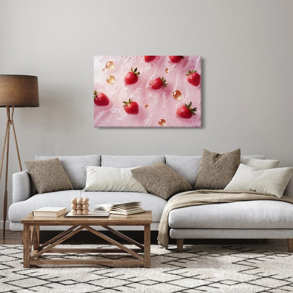 Obraz - Jahody v bublinách (90x60 cm)