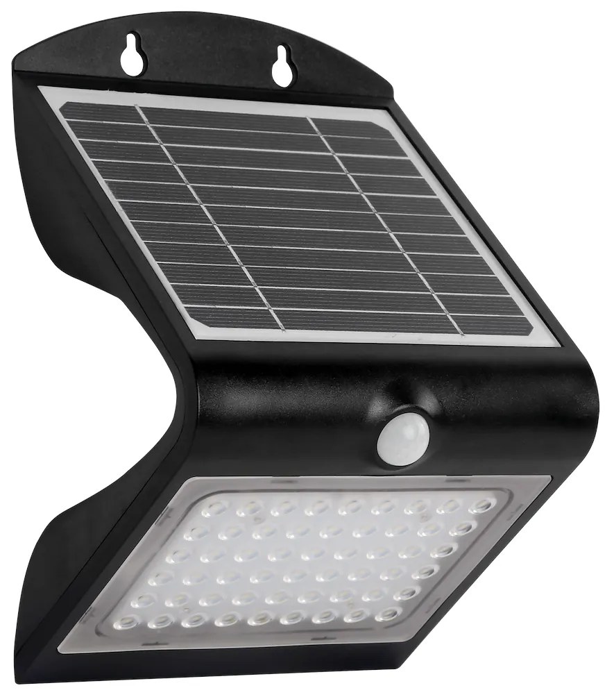 Ecolamp Exteriérové solárne nástenné LED svietidlo Butterfly, 1x LED 3,2w, čierna, pohybový senzor