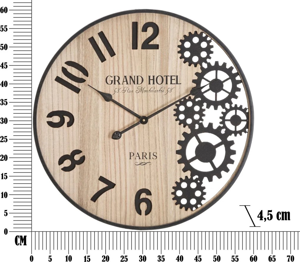 Nástenné hodiny Grand 60 cm hnedé/čierne