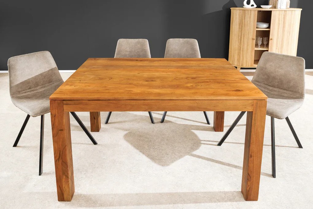 Rozkladací jedálenský stôl 120‑200 cm akáciové medové prírodné drevo