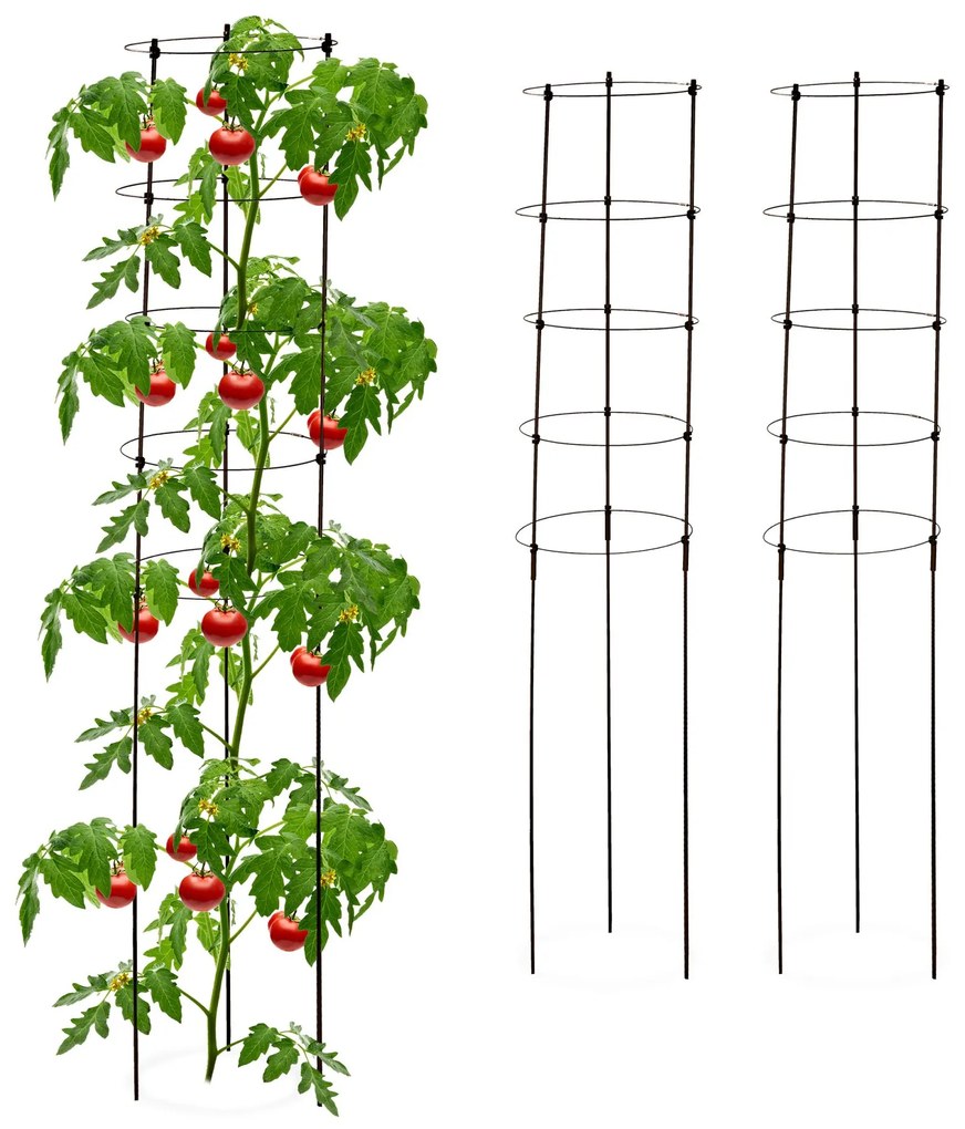 Sada 3 ks podpier na paradajky a popínavé rastliny Relaxdays – 150 cm (RD10049281)
