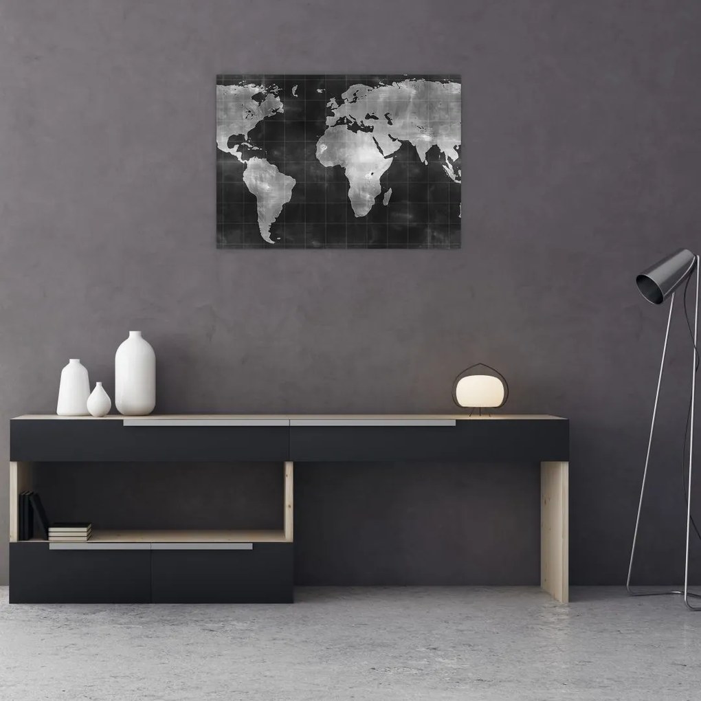 Obraz - Mapa sveta (70x50 cm), 40 ďalších rozmerov