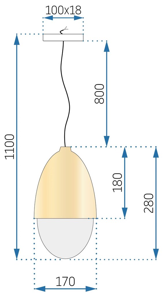Toolight - závená lampa E27 60W APP952-1CP, hnedá-biela, OSW-04035