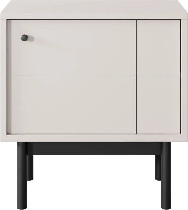 Nočný stolík / skrinka Japandi, béžový kašmír