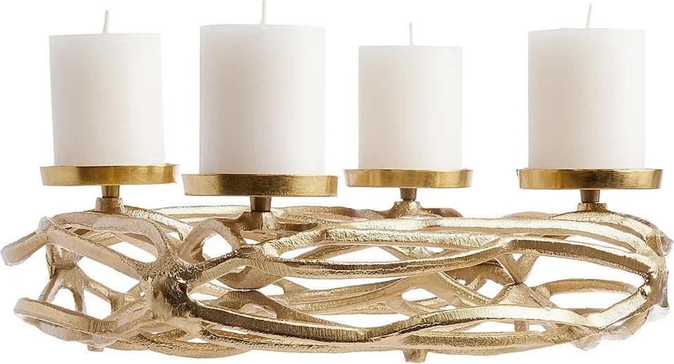 ADVENT Veniec kovový "naplavené drevo" 40 cm - zlatá