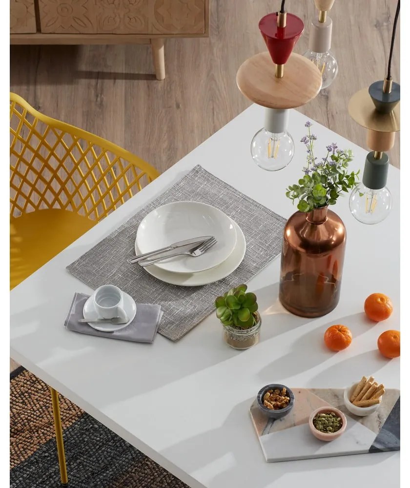 Biely jedálenský stôl s antikoro podnožím Kave Home Arya, 160 x 100 cm