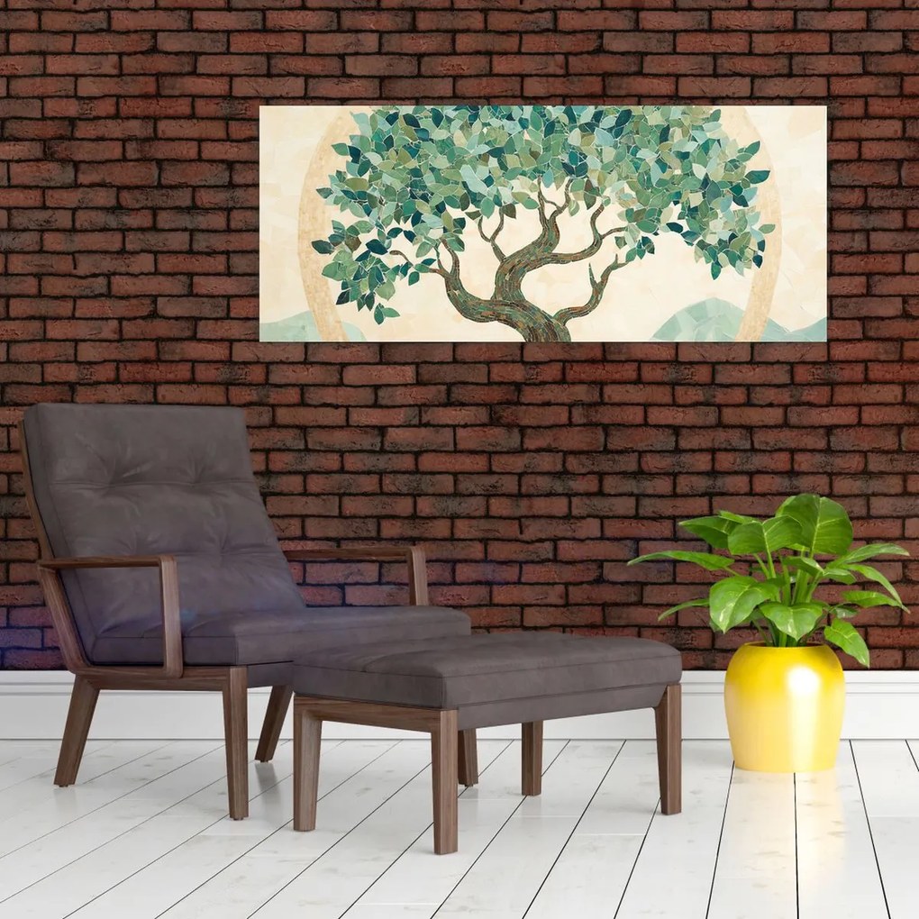 Obraz – Elegantná mozaika so stromom (120x50 cm)