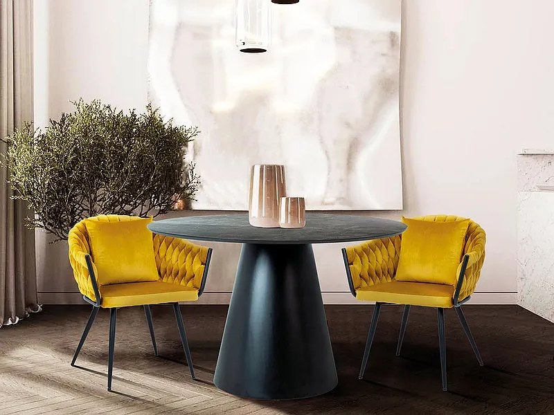 Jedálenský stôl Alphonse (sivá + čierna) (pre 4 osoby). Vlastná spoľahlivá doprava až k Vám domov. 1049870