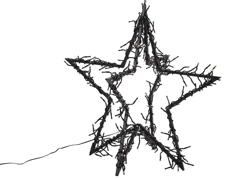 Vianočná hviezda čierna hviezda vrátane LED IP44 - Brilli