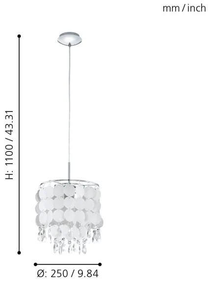 Eglo 93092 - Luster FEDRA 2 1xE27/60W/230V