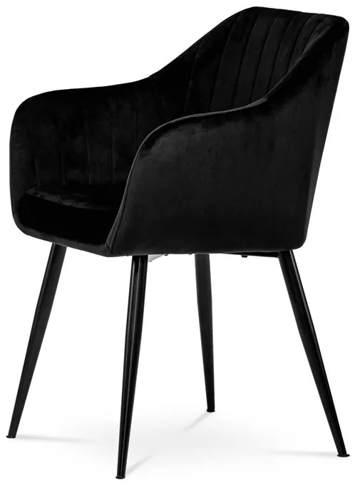 Autronic BONTEC Jedálenská stolička, čierna, zamatová látka, PIKA BK4 Farba: Zelená