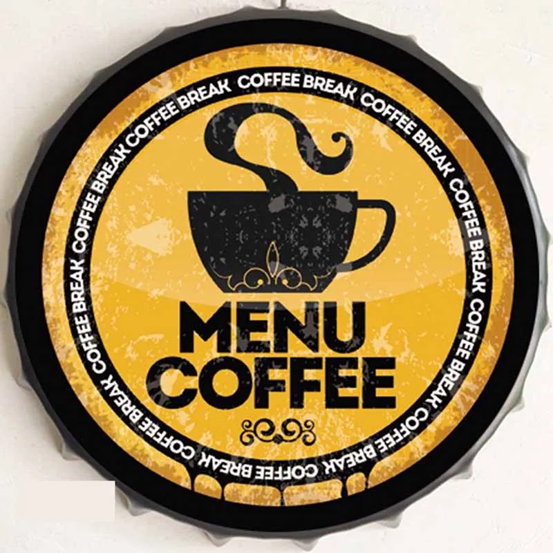 Ceduľa vrchnák Menu Coffee