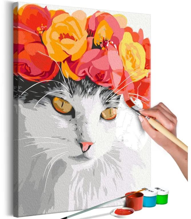 Obraz - maľovaný podľa čísel Flowery Cat