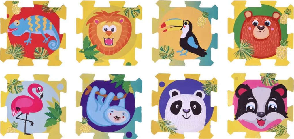 Hracia podložka Puzzle zvieratká (8 dielov)