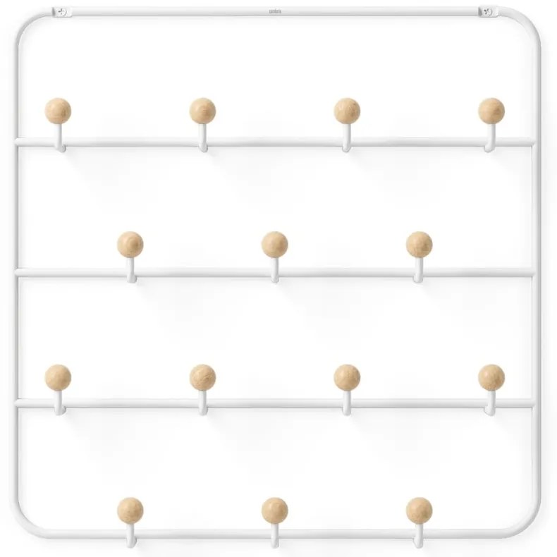 Biely prírodný kovový vešiak na dvere 36 cm Estique - Umbra