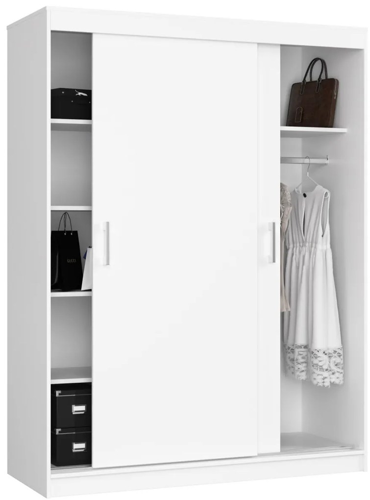 Šatníková skriňa CLP Mono 150 cm biela