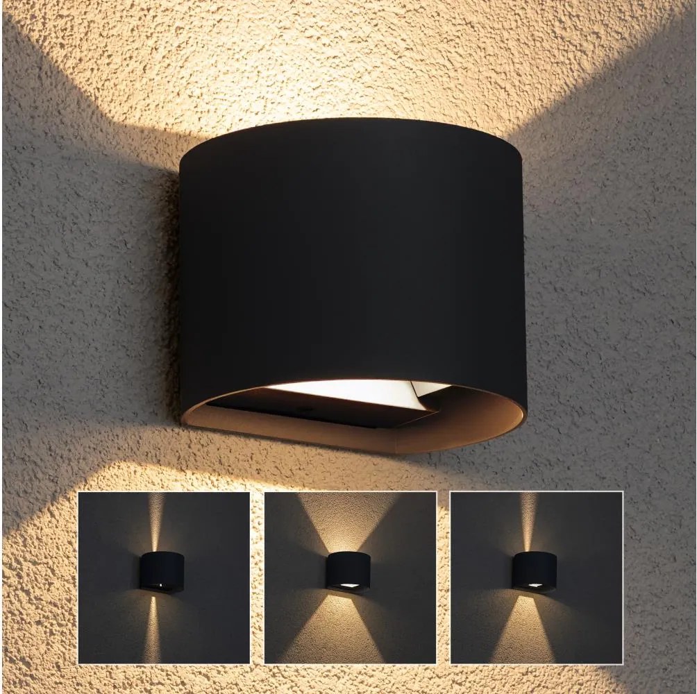 Brilagi - LED Vonkajšie nástenné svietidlo RONDO LED/6W/230V antracit IP54