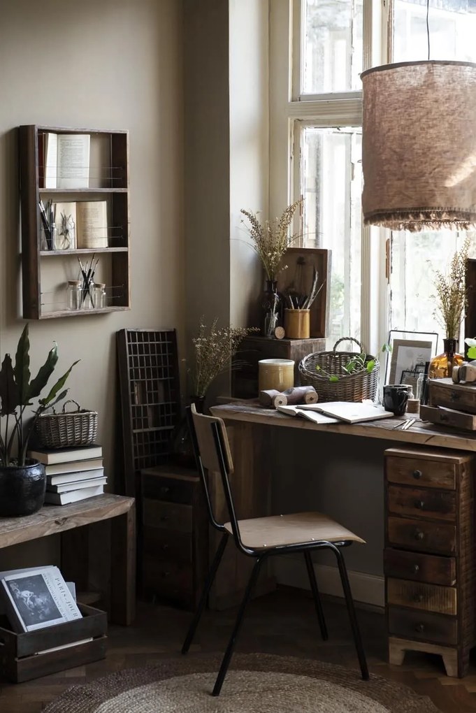 Ib Laursen Závesný prútený košík s uchami Square