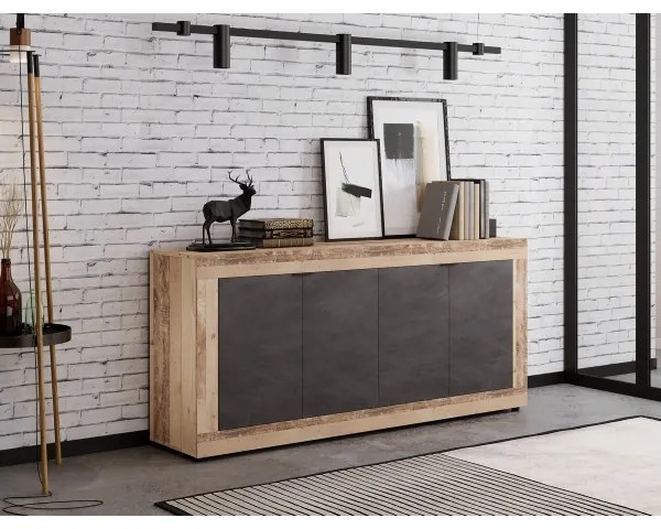 Komoda RUNEA svetlohnedá/antracit