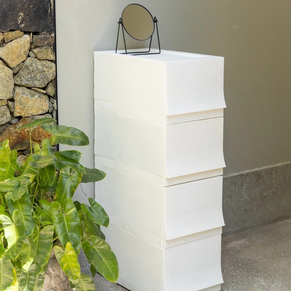 Modulárny úložný box Wave twin Snow bez koliesok  54,6 x 43,4 x 22 cm, široký - 2 zásuvky