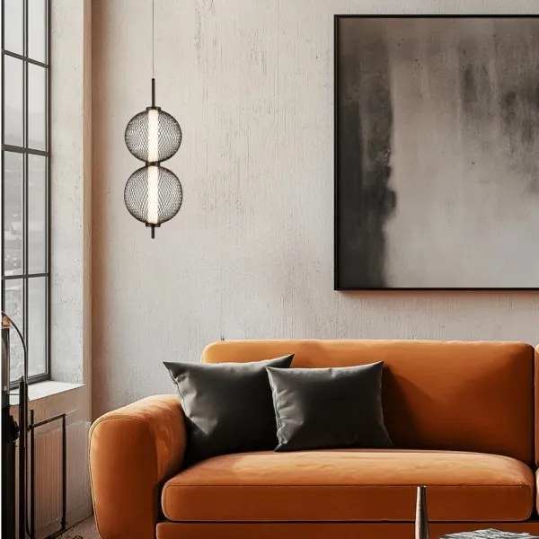 LED luster na lanku PUMA LED/10W/230V priemer 14 cm čierny