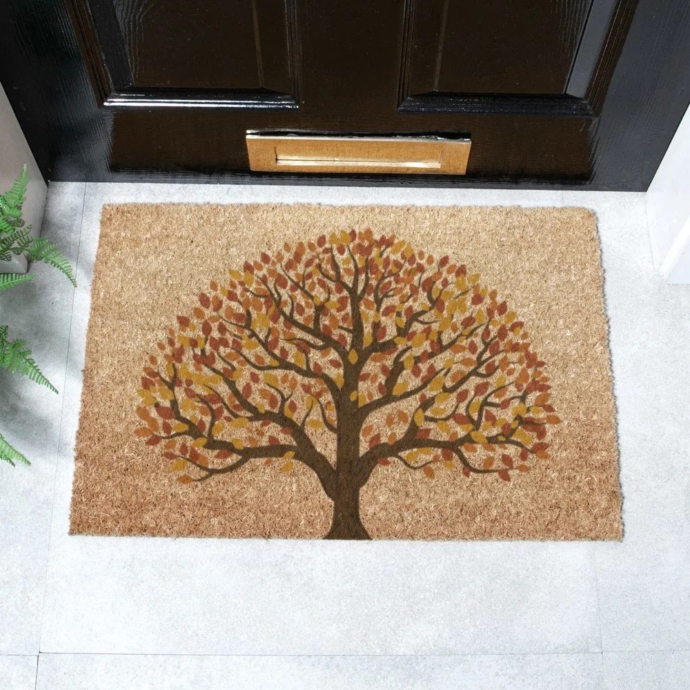 Rohožka z kokosového vlákna 40x60 cm Autumnal Tree of Life – Artsy Doormats