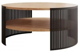 Konferenčný stolík FIKOLI 40x75 cm čierna/zlatý dub