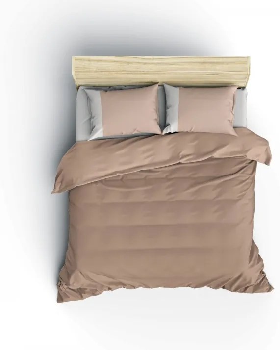 Bavlnené obliečky na dvojlôžko s plachtou Plainy 200x220 cm krémové