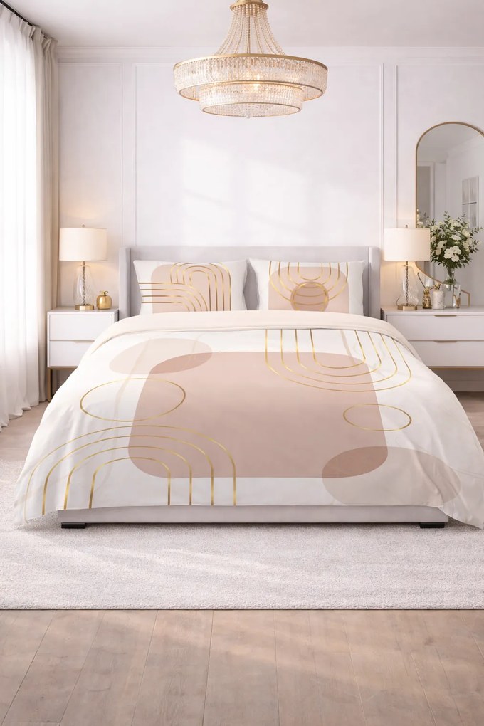 Matex Luxusné bavlnené saténové obliečky 140x200 + 70x90 cm - Prestige "Piesočná elegancia"