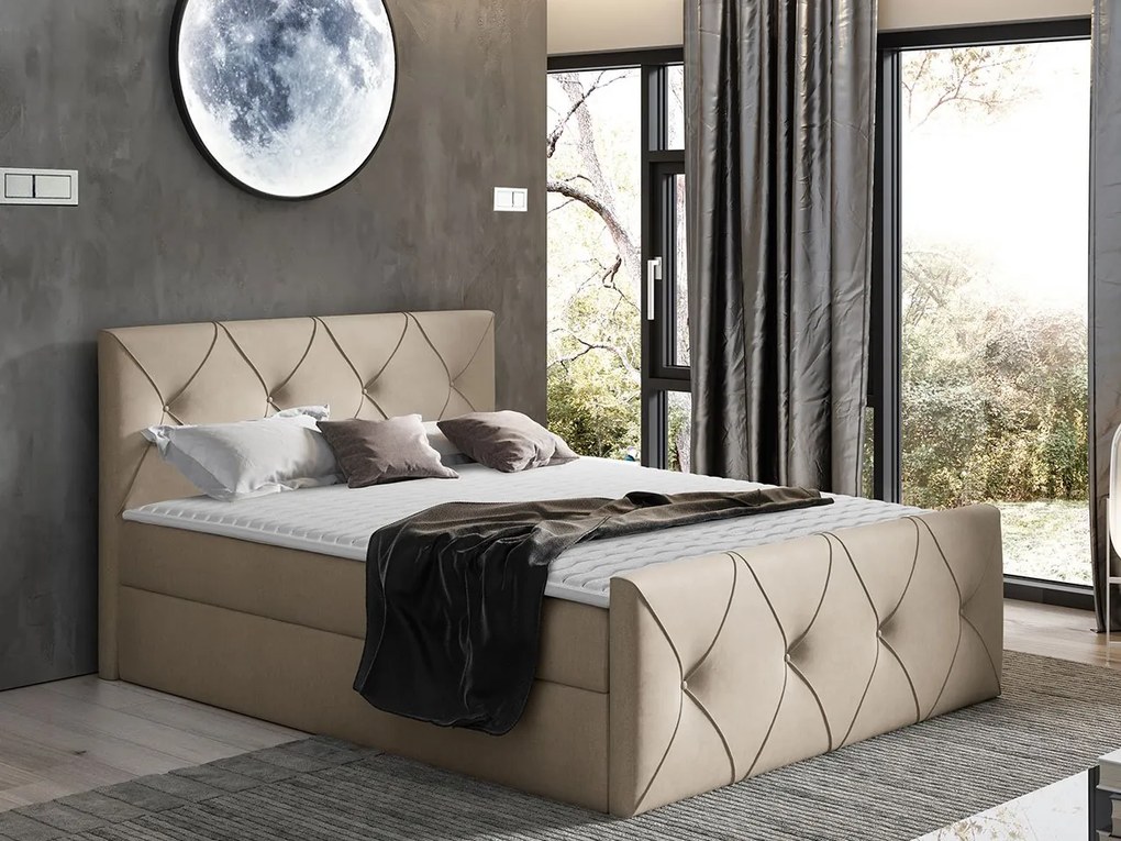 Kontinentálna posteľ Blanche Lux, Rozmer postele: 180x200, Dostupné poťahy: Zetta 304