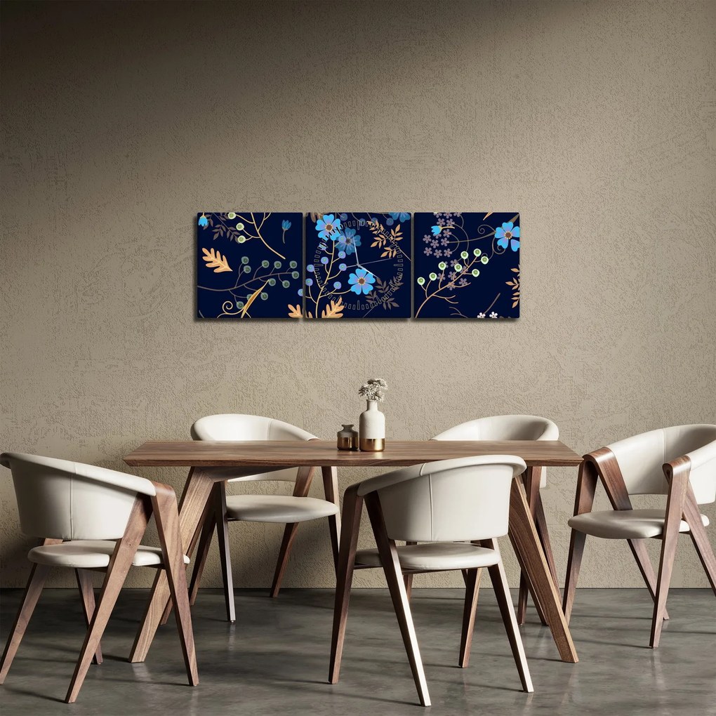 Obraz - Jesenné kvety (s hodinami) (90x30 cm)