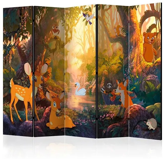 Paraván - Animals in the Forest II [Room Dividers] Veľkosť: 225x172, Verzia: Akustický