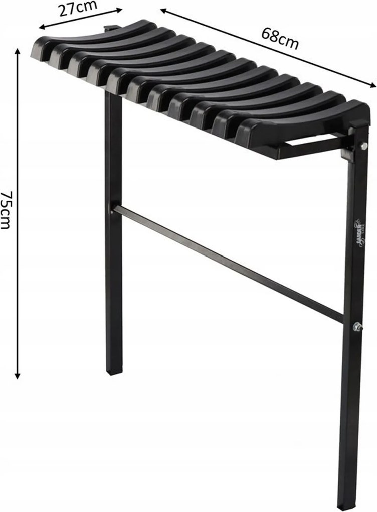 Garden Line SKLADACIA LAVICA, DĹŽKA 68 CM, ČIERNA *8275