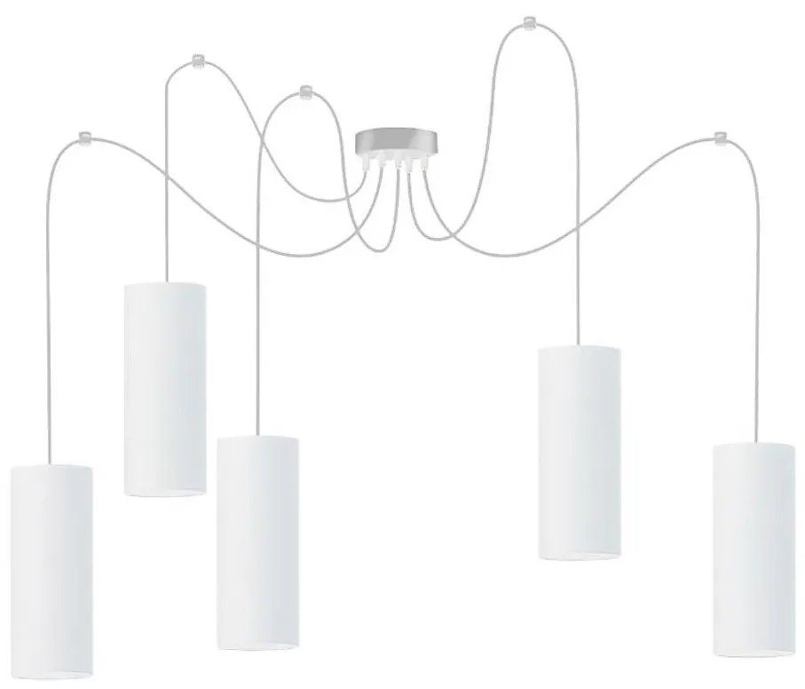 Luster na lanku ZIK 5xE27/40W/230V pavúk biela