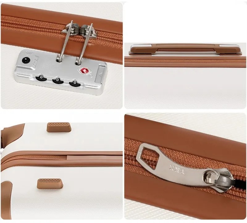 Konofactory Biely príručný luxusný kufor "Journey" s TSA zámkom - M (35l)