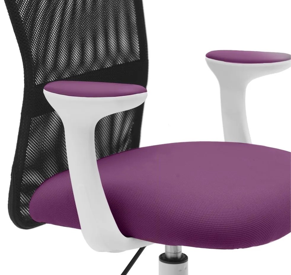 Detská stolička Neoseat MONKEY WHITE s podnožou — látka, biela / fialová