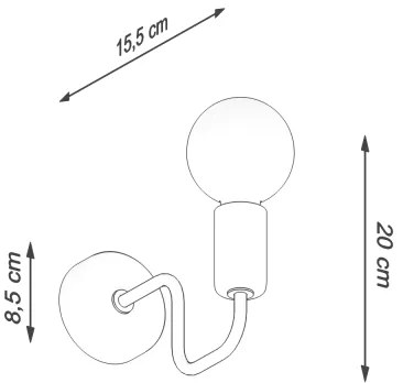Sollux SL.1445 - Nástenná lampa VECTOR 1xE27/15W/230V čierna