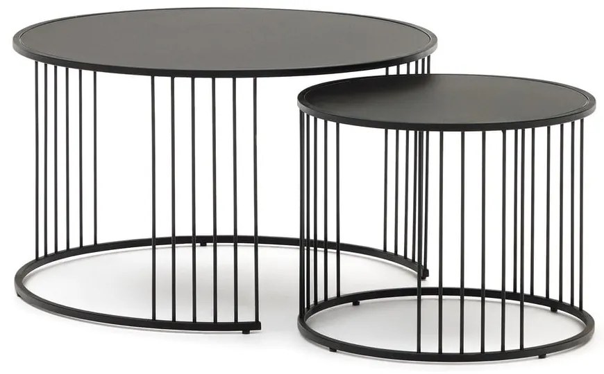 Okrúhly odkladací stolík so sklenenou doskou ø 75 cm Hadar – Kave Home