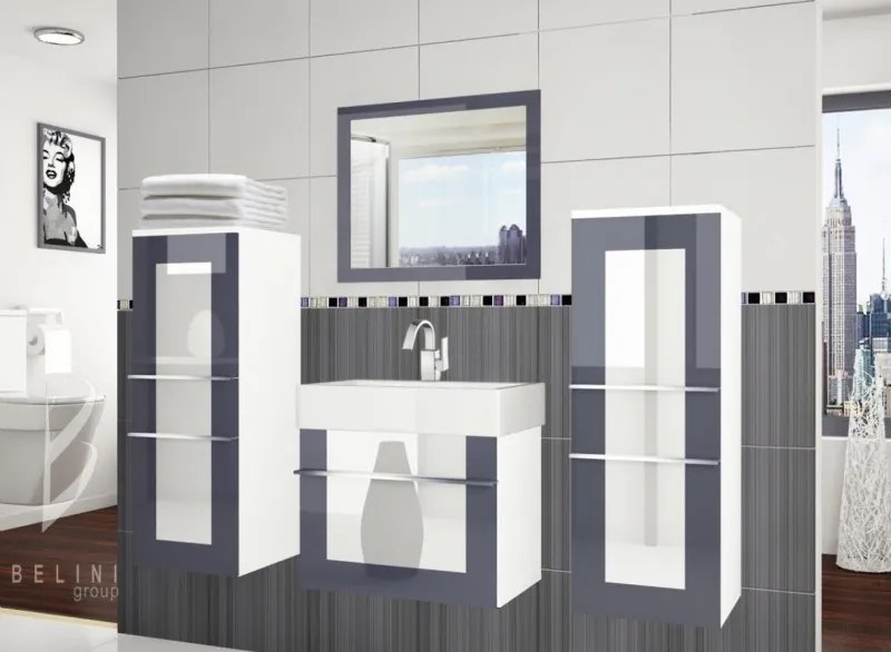 Moderná štýlová kúpelňová zostava ELEGANZA 3PRO + zrkadlo ZADARMO 36